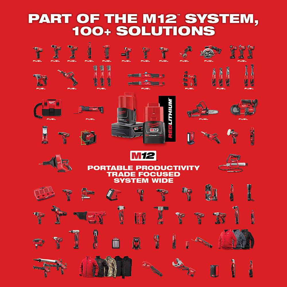 Milwaukee 2447-20 M12 12V 3/8 Cordless Li-Ion Crown Stapler - Bare Tool