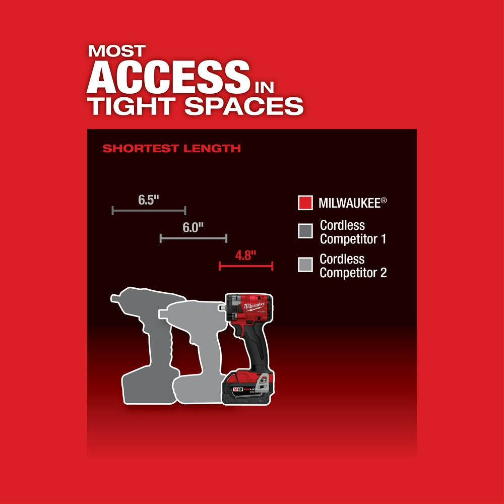Milwaukee 2854-20 M18 FUEL 18V 3/8 Impact Wrench w/Friction Ring -Bare Tool