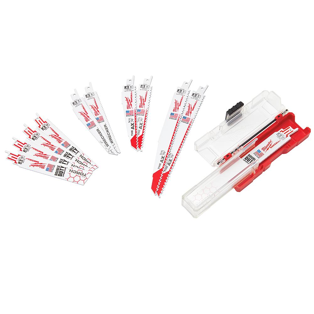 Milwaukee 49-22-1129 Nail-Guard Fang Tip Bi-Metal SAWZALL Blade Set - 12pc