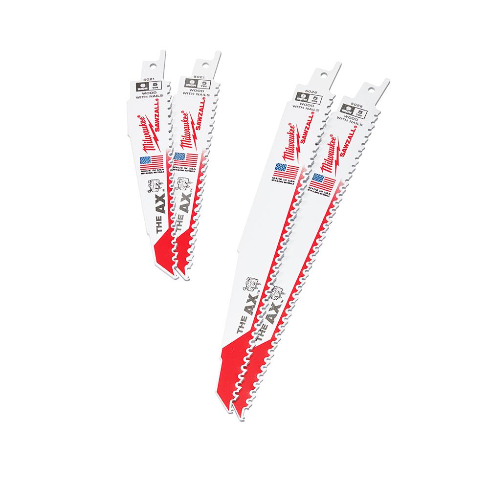 Milwaukee 49-22-1129 Nail-Guard Fang Tip Bi-Metal SAWZALL Blade Set - 12pc